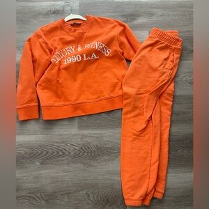 Orange Sweatshirt and Joggers Set Size S
